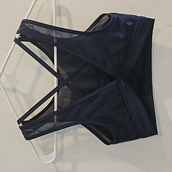 Offline by Aerie Navy Mesh Strappy Sports Bra S NWOT - Picture 2 of 5